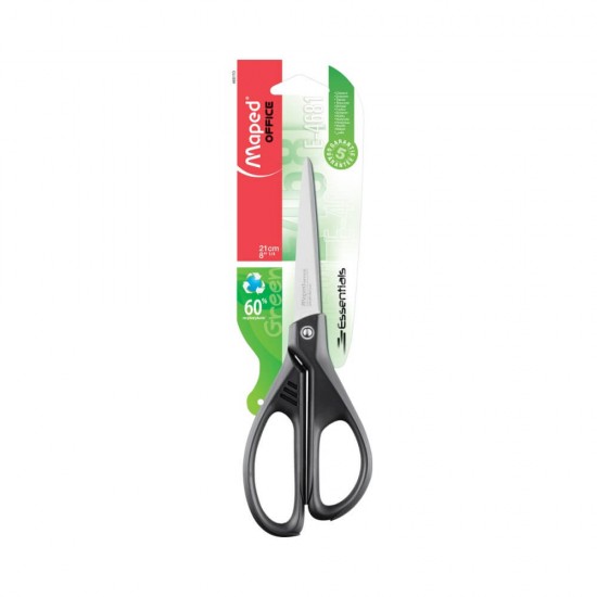 Maped Ψαλίδι Essentials Green 21cm Ασύμμετρο Pastel Μαύρο 468110