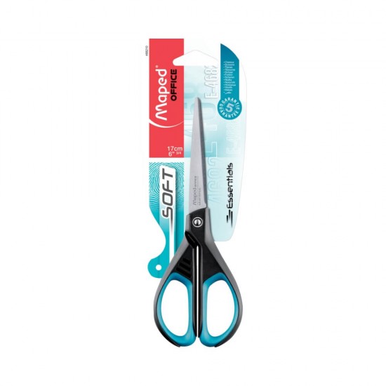 Maped Ψαλίδι Essentials Soft 17cm Συμμετρικό Pastel Μαύρο-Μπλε 468210
