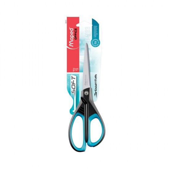 Maped Ψαλίδι Essentials Soft 21cm Ασύμμετρο Pastel Μαύρο-Μπλε 468310