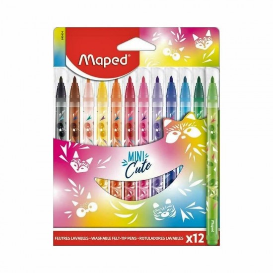 Maped Mini Cute Πλενόμενοι Μαρκαδόροι Ζωγραφικής σε 12 Χρώματα 845404