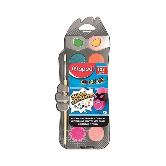 Maped Color'Peps Σετ Νερομπογιές με Πινέλο 12 Χρωμάτων 811520