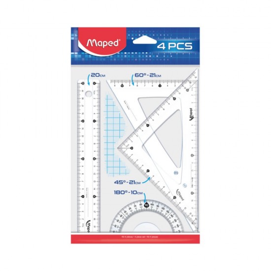 Maped Γεωμετρικό Σετ Οργάνων Cristal 20cm 4τμχ 242820