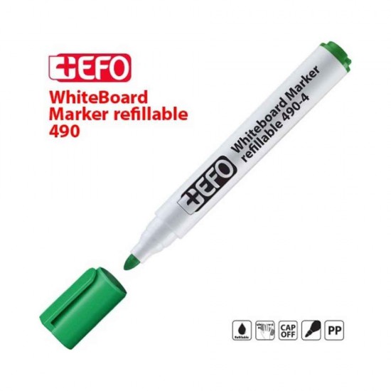 +Efo Μαρκαδόρος Πίνακα Επαναγεμιζόμενος 3mm Πράσινος 490-4