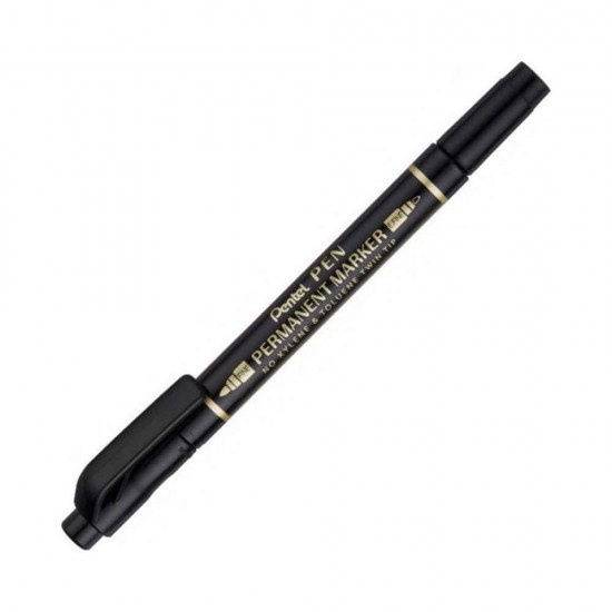 Pentel Ανεξίτηλος Μαρκαδόρος με Διπλή Μύτη Μαύρος για CD N75WA