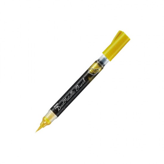 Pentel Dual Metallic Brush Μαρκαδόρος Σχεδίου Χρυσό XGFHDX