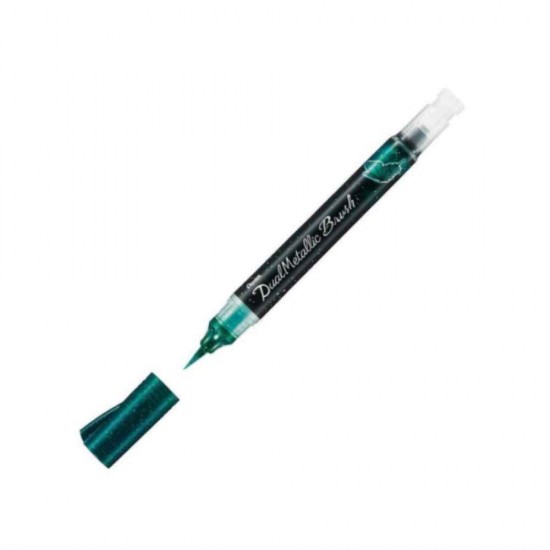 Pentel Dual Metallic Brush Μαρκαδόρος Σχεδίου Πράσινο/Μπλε XGFHDD