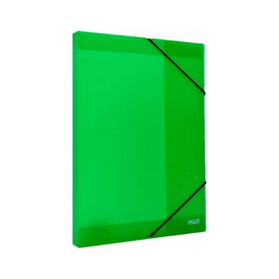 Metron κουτί αρχειοθέτησης με λάστιχο 25x35x3cm διαφανές πράσινο 625.05506-12.G