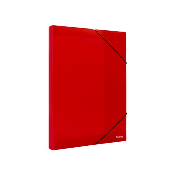 Metron κουτί αρχειοθέτησης με λάστιχο 25x35x3cm διαφανές κόκκινο 625.05506-12.R