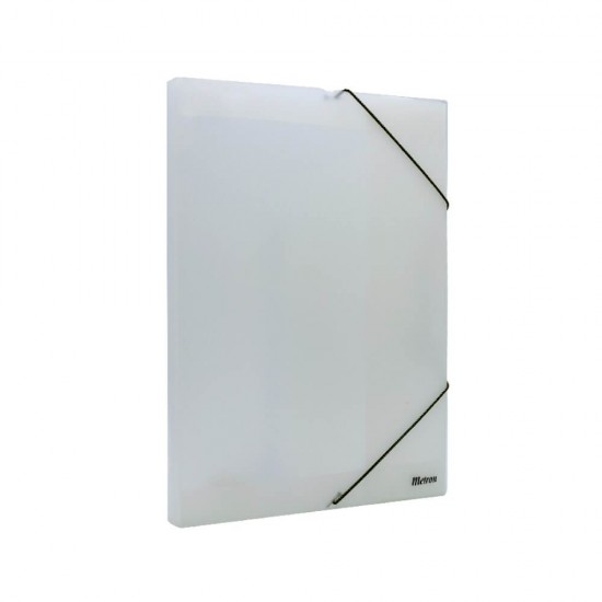 Metron κουτί αρχειοθέτησης με λάστιχο 25x35x3cm διαφανές λευκό 625.05506-12.W
