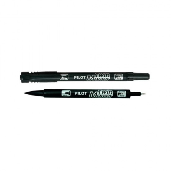 Pilot Μαρκαδόρος Ανεξίτηλος Twin Marker 0.8-2.0mm Μαύρος SCA-TM-B-BG