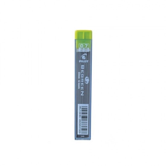 Pilot Μύτες Για Μηχανικό Μολύβι Begreen 0.7mm 2B 12τμχ. PPL-72B-BG