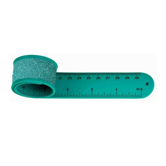 Moses Χάρακας Sanp Band 30cm Λαχανί με Γκλίτερ M26199-LGR