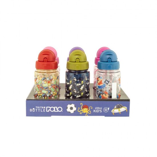 Polo Παιδικό Πλαστικό Παγούρι Tritan Hearts Μωβ 450ml 948001-8316