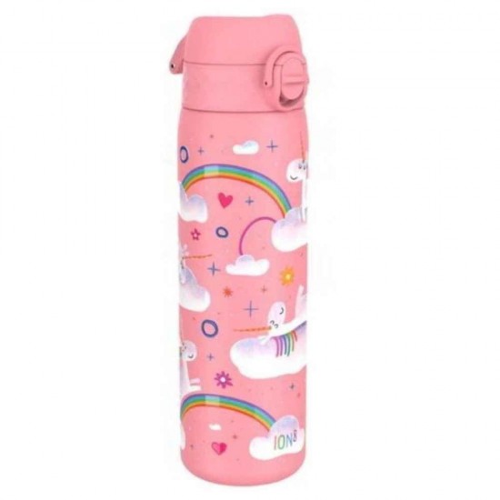 Ion8 Μεταλλικό Ισοθερμικό Μπουκάλι Unicorn Rainbow σε Ροζ χρώμα 500ml I8TS500PPUNIRAIN