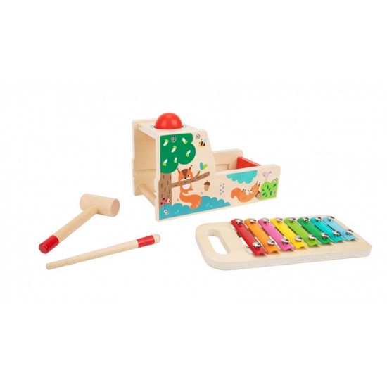 Tooky Toys Ξύλινο Μεταλλόφωνο με Σφυράκι TH406