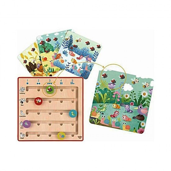 Tooky Toys Παιχνίδι με Αριθμούς και Ζώα από Ξύλο για 36+ Μηνών TL776