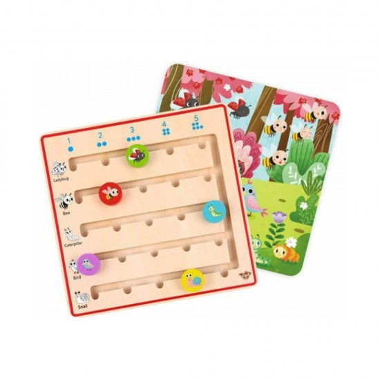 Tooky Toys Παιχνίδι με Αριθμούς και Ζώα από Ξύλο για 36+ Μηνών TL776
