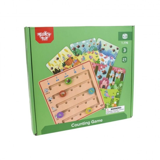 Tooky Toys Παιχνίδι με Αριθμούς και Ζώα από Ξύλο για 36+ Μηνών TL776