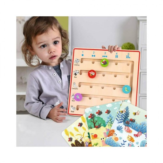 Tooky Toys Παιχνίδι με Αριθμούς και Ζώα από Ξύλο για 36+ Μηνών TL776