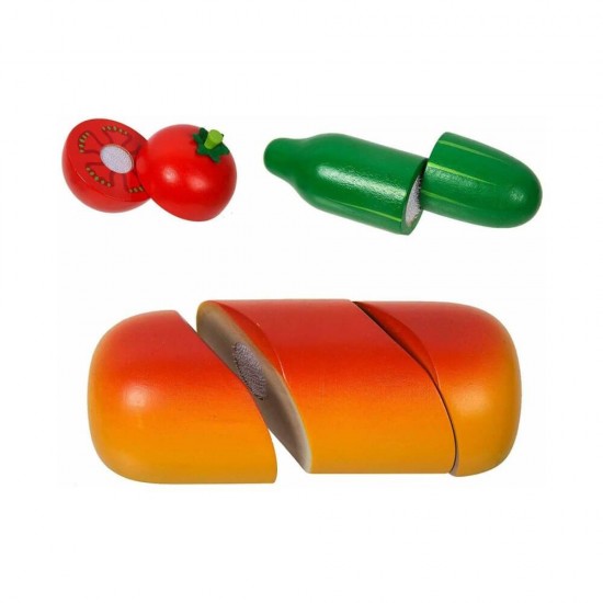 Tooky Toys Λαχανικά και Πάγκος Κοπής από Ξύλο για 1+ Ετών TKI015