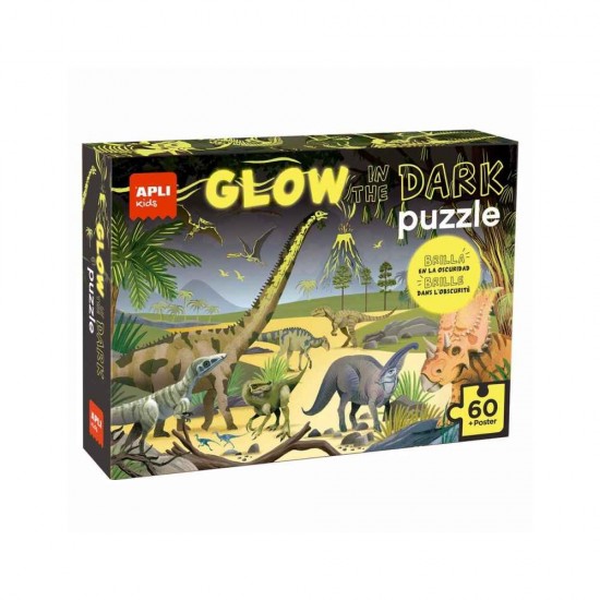 Παιδικό Παζλ Glow in the Dark 60 τμχ. Δεινόσαυροι Apli Kids AP-19435
