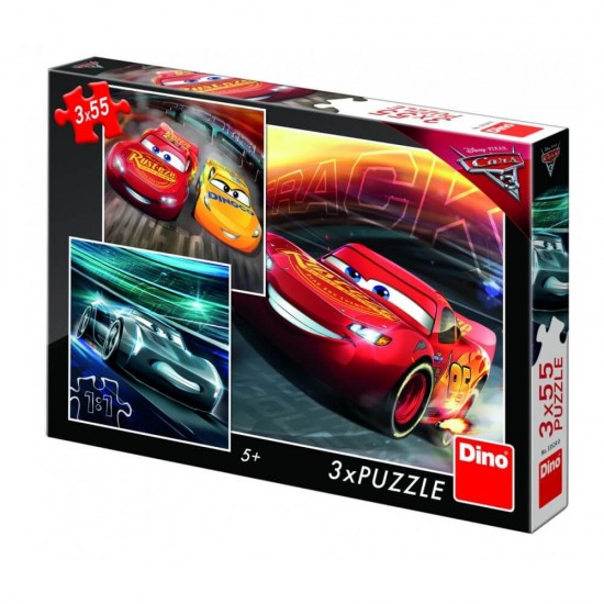 Dino Puzzle Cars 3 Αγωνιστικά 3x55 Τμχ 33524