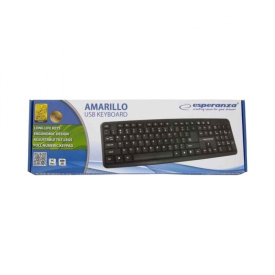 Esperanza Πληκτρολόγιο Ενσύρματο USB Amarillo EK134 Μαύρο 459.941478
