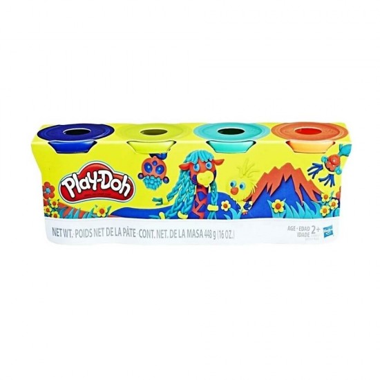 Hasbro Play-Doh 4 Βαζάκια Πλαστελίνης Wild για 2+ Ετών 819-55170