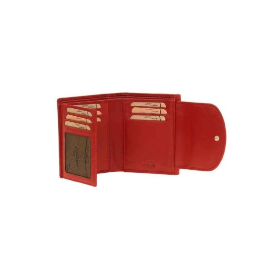 Lavor Μικρό Δερμάτινο Γυναικείο Πορτοφόλι με RFID Κόκκινο 1-6024