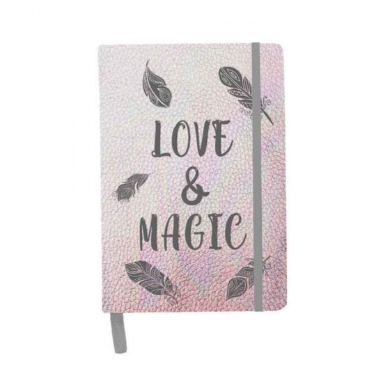 Σημειωματάριο A5 Love and Magic 14Χ21 με Λάστιχο 091877