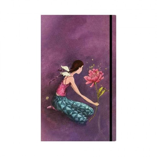 Σημειωματάριο Α5 με Λάστιχο Aquarupella Gaelle Boissonnard 13x21cm Μωβ PI21268