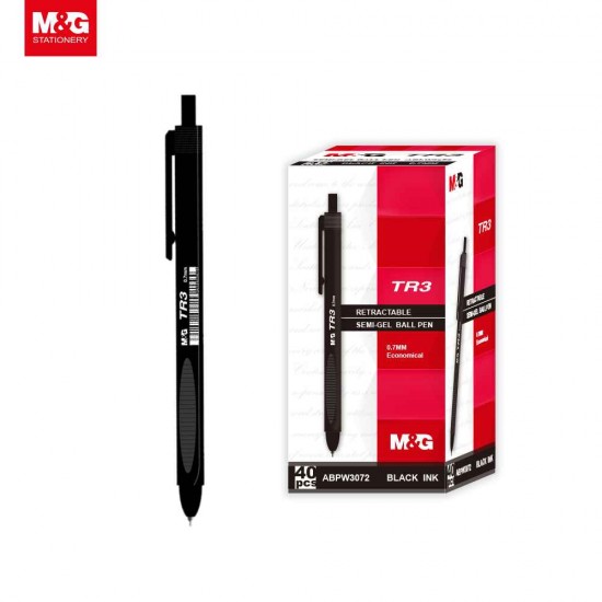 M&G Στυλό Μαύρο Μελάνι Triangle Ballpoint Pen Semi Gel 0.7mm ABPW3072A