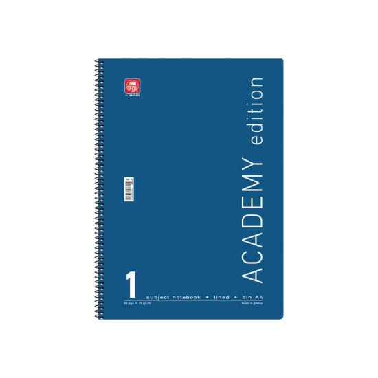 Typotrust Σπιράλ Τετράδιο Ριγέ Α4 60 Φύλλων Academy Διάφορα Χρώματα 4541-11