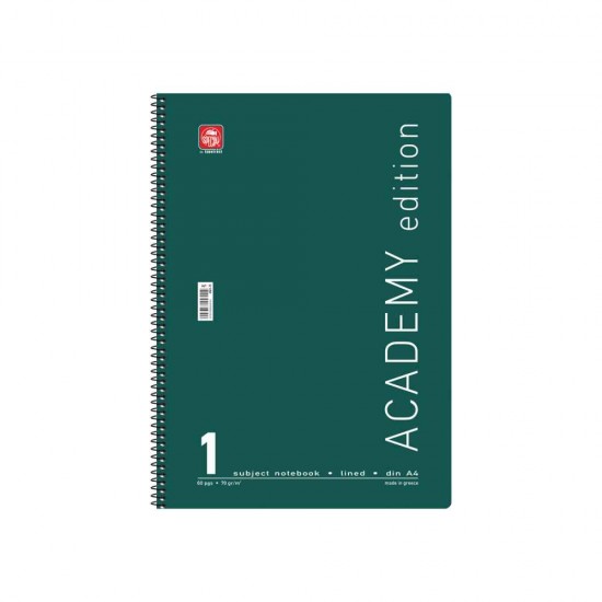 Typotrust Σπιράλ Τετράδιο Ριγέ Α4 60 Φύλλων Academy Διάφορα Χρώματα 4541-11