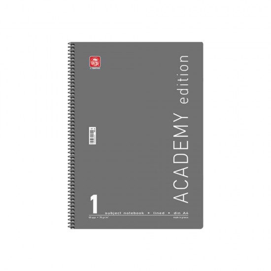 Typotrust Σπιράλ Τετράδιο Ριγέ Α4 60 Φύλλων Academy Διάφορα Χρώματα 4541-11