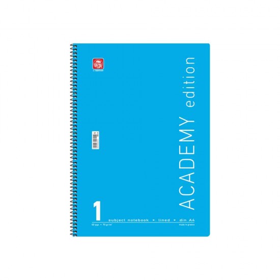 Typotrust Σπιράλ Τετράδιο Ριγέ Α4 60 Φύλλων Academy Διάφορα Χρώματα 4541-11