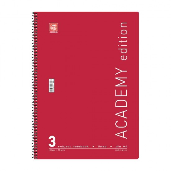 Typotrust Σπιράλ Τετράδιο Ριγέ Α4 90 Φύλλων 3 Θεμάτων Academy Διάφορα Σχέδια-Χρώματα 4543-11