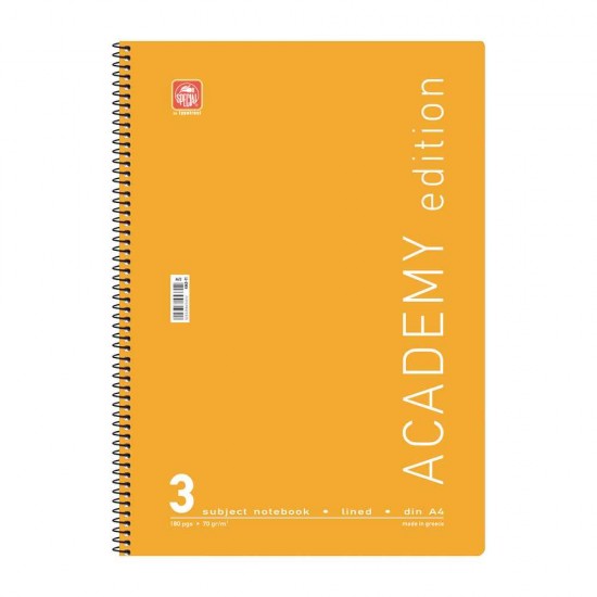 Typotrust Σπιράλ Τετράδιο Ριγέ Α4 90 Φύλλων 3 Θεμάτων Academy Διάφορα Σχέδια-Χρώματα 4543-11