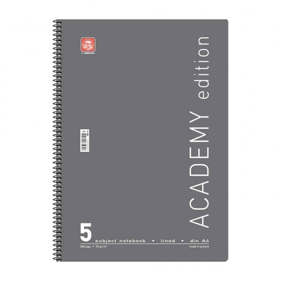 Typotrust Σπιράλ Τετράδιο Ριγέ Α4 150 Φύλλων 5 Θεμάτων Academy Διάφορα Χρώματα 4545-11