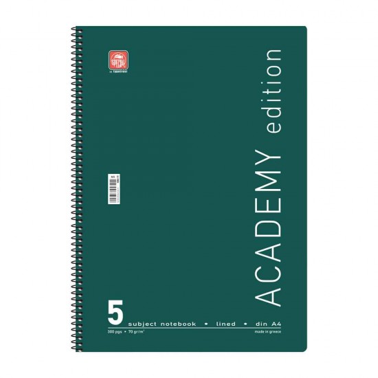 Typotrust Σπιράλ Τετράδιο Ριγέ Α4 150 Φύλλων 5 Θεμάτων Academy Διάφορα Χρώματα 4545-11