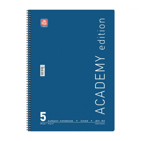 Typotrust Σπιράλ Τετράδιο Ριγέ Α4 150 Φύλλων 5 Θεμάτων Academy Διάφορα Χρώματα 4545-11