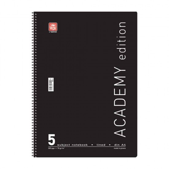 Typotrust Σπιράλ Τετράδιο Ριγέ Α4 150 Φύλλων 5 Θεμάτων Academy Διάφορα Χρώματα 4545-11