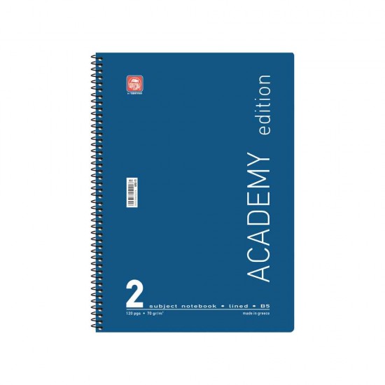 Typotrust Σπιράλ Τετράδιο Ριγέ Β5 2 Θεμάτων Academy Edition Διάφορα Χρώματα 4552-11