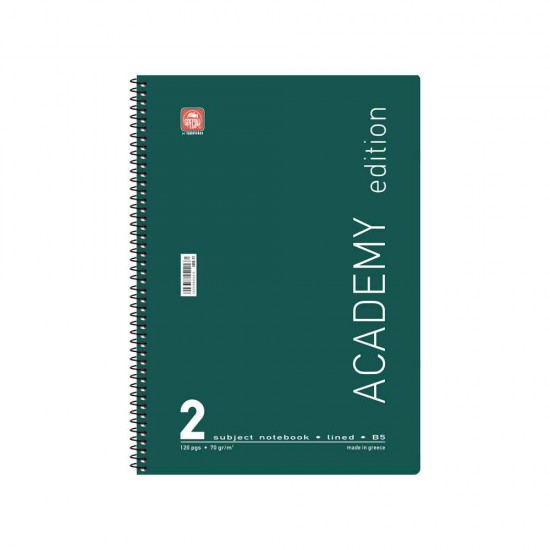 Typotrust Σπιράλ Τετράδιο Ριγέ Β5 2 Θεμάτων Academy Edition Διάφορα Χρώματα 4552-11