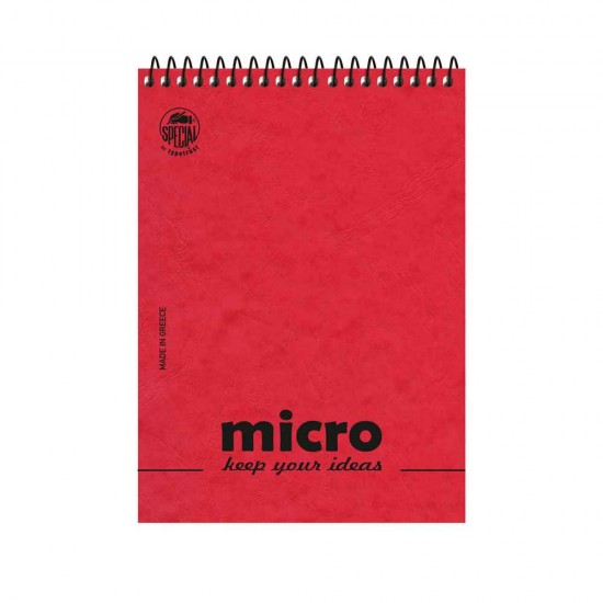 Typotrust Micro Μπλοκ Σημειώσεων Σπιράλ Ριγέ με Εξώφυλλο 8.5x11.8cm Διάφορα Χρώματα 4604-1