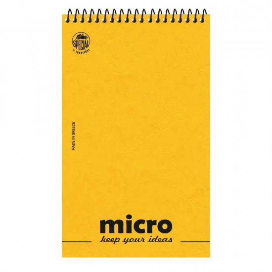 Typotrust T.Special Micro Μπλοκ Σημειώσεων Σπιράλ 80 Φύλλων Ριγέ 8.8x14.5cm Διάφορα Χρώματα 4605-1