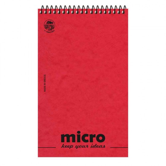 Typotrust T.Special Micro Μπλοκ Σημειώσεων Σπιράλ 80 Φύλλων Ριγέ 8.8x14.5cm Διάφορα Χρώματα 4605-1
