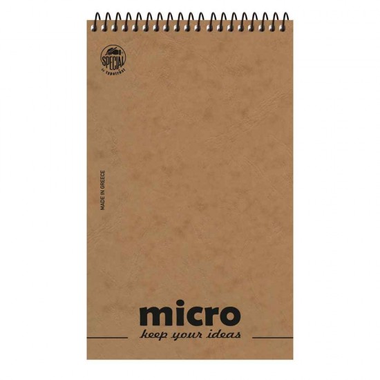 Typotrust T.Special Micro Μπλοκ Σημειώσεων Σπιράλ 80 Φύλλων Ριγέ 8.8x14.5cm Διάφορα Χρώματα 4605-1