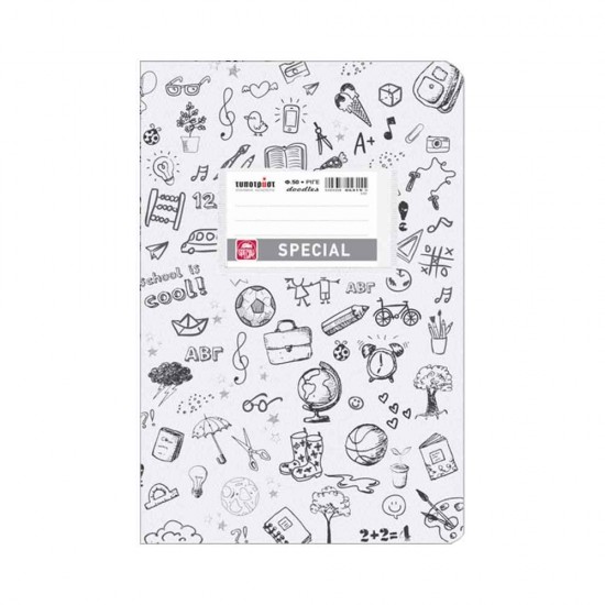 Typotrust Τετράδιο Ριγέ Β5 50 Φύλλων Special Doodle Λευκό Διάφορα Σχέδια 4315