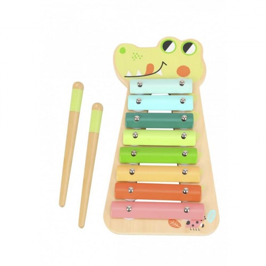 Tooky Toy Ξύλινο Μουσικό Μεταλλόφωνο Κροκόδειλος 3+ Ετών TF570